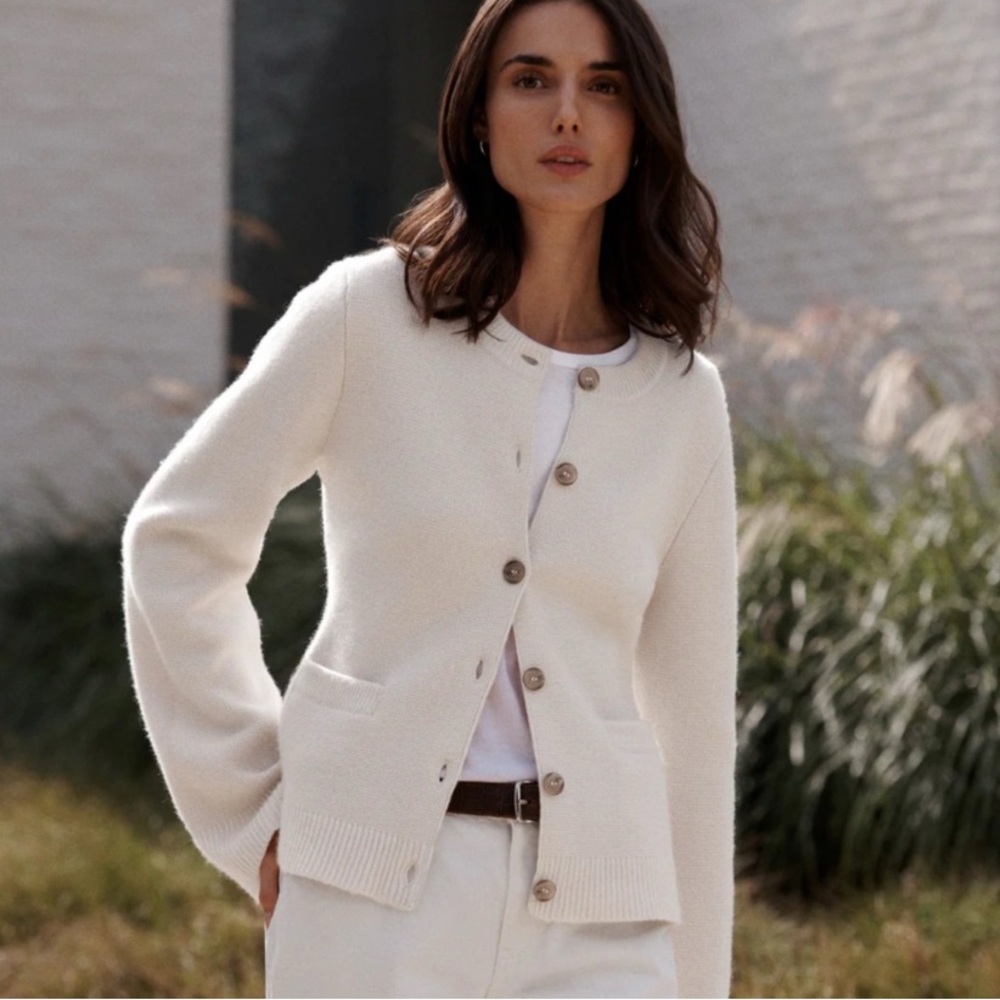 NWT 100% Cashmere Cardigan | Viral Staple Piece! | Cream Oatmeal Color Sz Small